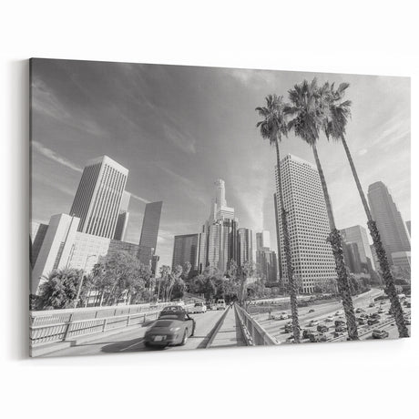 Los Angeles Black & White Cityscape - Modern Canvas Art & Prints