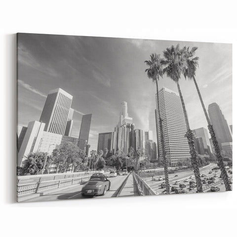 Los Angeles Black & White Cityscape - Modern Canvas Art & Prints