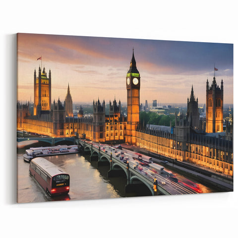 Big Ben at Dusk - London Skyline Wall Art | Framed Canvas Prints