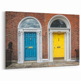 Vibrant Door Wall Art - Blue & Yellow Door Canvas Print - Framed Art Decor