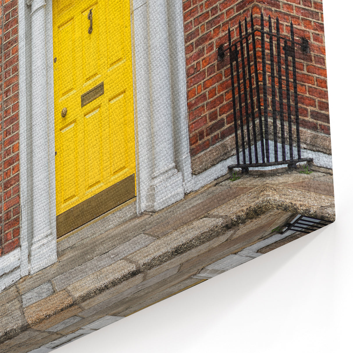 Vibrant Door Wall Art - Blue & Yellow Door Canvas Print - Framed Art Decor