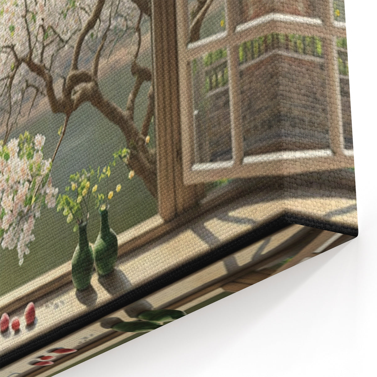 Serene Blossom Window Wall Art - Tranquil Window Canvas Prints