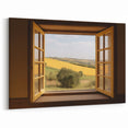 Golden Fields Window Wall Art - Peaceful Landscape Canvas Prints