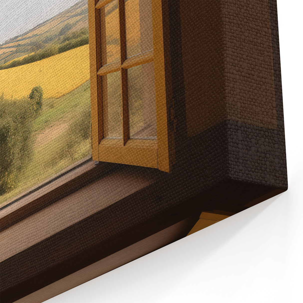 Golden Fields Window Wall Art - Peaceful Landscape Canvas Prints