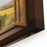 Golden Fields Window Wall Art - Peaceful Landscape Canvas Prints