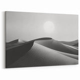 Monochrome Dune Wall Art - Elegant Desert Landscape in Black and White