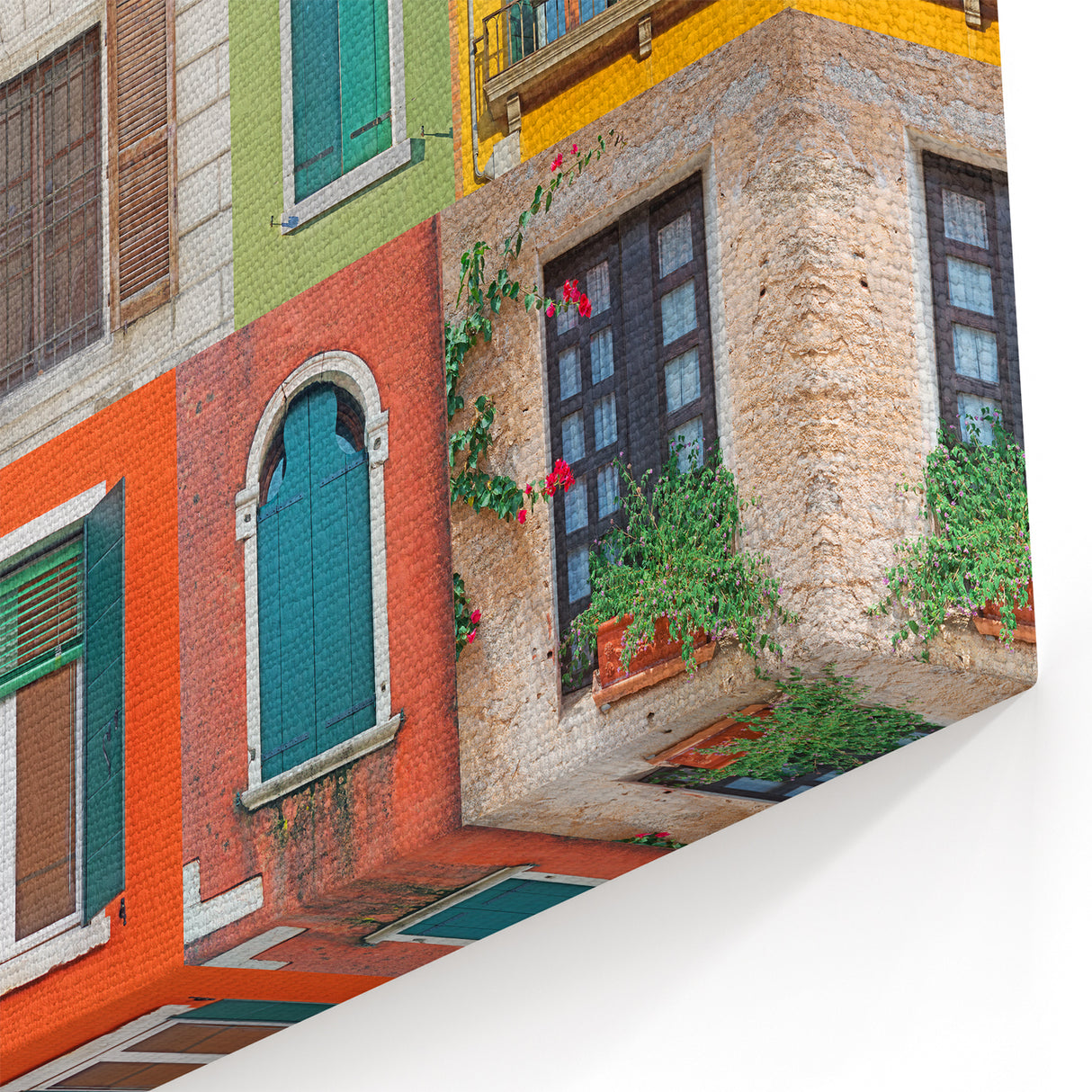 Colorful Urban Windows Wall Art - Vibrant Architectural Canvas Prints