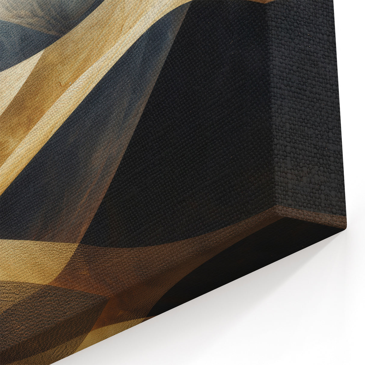 Abstract Desert Dune Art - Modern Landscape in Black and Gold Tones