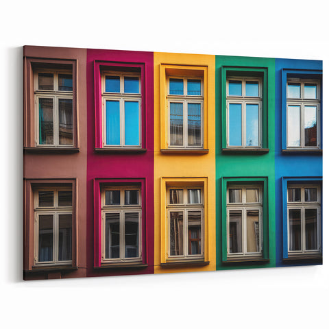 Bold Colorful Windows Wall Art - Modern Urban Canvas Prints