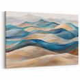 Serene Blue Dune Wall Art - Modern Desert Landscape in Teal and Sand