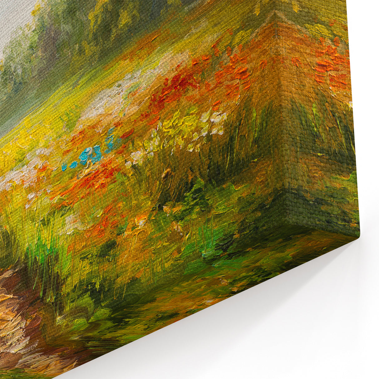 Scenic Fields Framed Art - Rolling Fields Canvas in Serene Countryside
