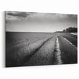 Field Landscape Wall Art - Monochrome Rows in Majestic Countryside