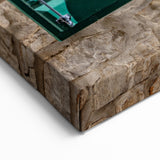 Rustic Green Shutter Window Wall Art - Mediterranean Stone Canvas Prints