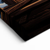 Mountain View Window Wall Art - Rustic Cabin Landscape Canvas Prints