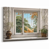 Elegant Nature View Window Wall Art - Classic Interior Canvas Prints
