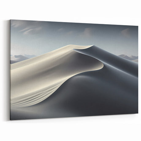 Elegant Dune Wall Art - Serene Desert Landscape in Soft Light Grays