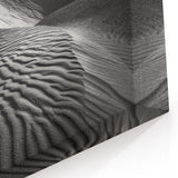 Textured Dune Wall Art - Black and White Desert Landscape with Shadows