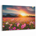 Serene Fields Art Print - Vibrant Wildflower Meadow at Sunset