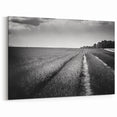 Field Landscape Wall Art - Black and White Fields Panorama Decor