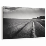 Field Landscape Wall Art - Black and White Fields Panorama Decor