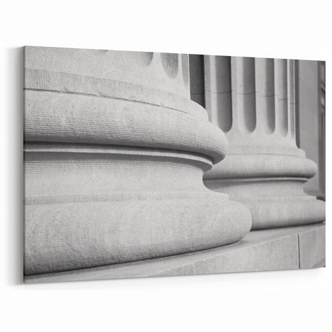 Black and White Columns Art - Minimalist Architectural Canvas & Print