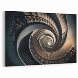 Elegant Spiral Staircase Wall Art - Modern Architectural Canvas Print