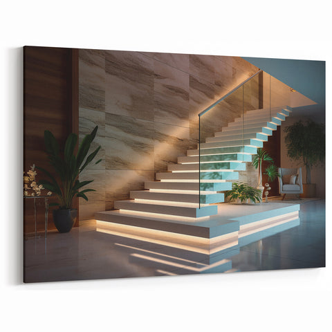 Elegant Floating Staircase Wall Art - Contemporary Interior Design Print