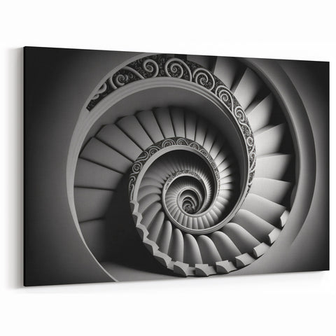 Classic Spiral Staircase Wall Art - Intricate Architectural Print