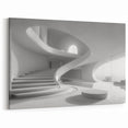 Minimalist White Staircase Wall Art - Contemporary Architectural Print