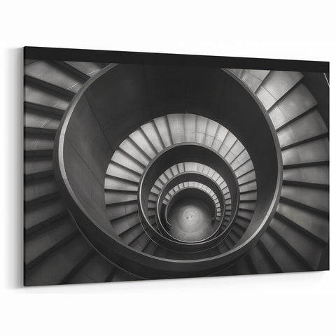 Modern Spiral Staircase Wall Art - Dramatic Architectural Print