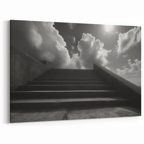 Staircase to the Sky Wall Art - Atmospheric Architectural Print