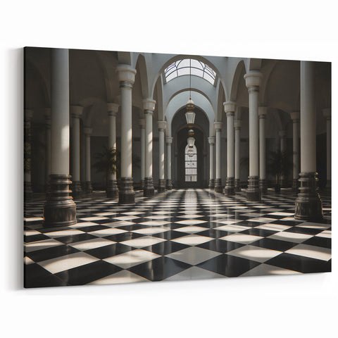 Classical Columns and Arches Art - Black and White Architecture Wall Decor