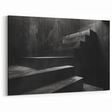 Minimalist Dark Staircase Wall Art - Bold Architectural Design Print