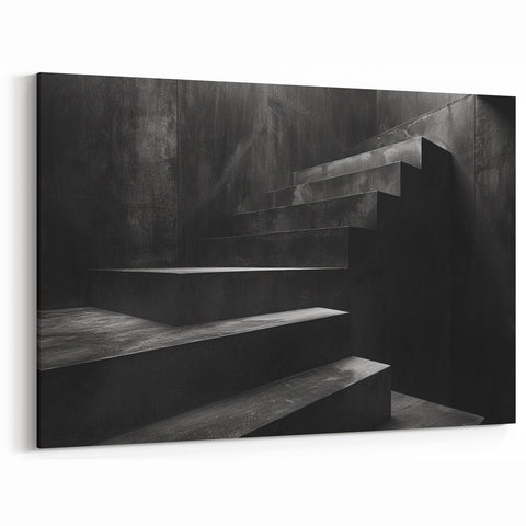 Minimalist Dark Staircase Wall Art - Bold Architectural Design Print