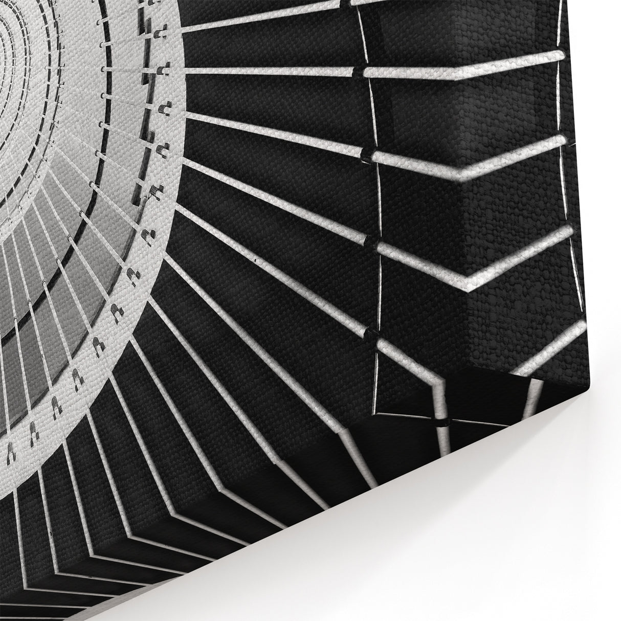 Staircase Wall Art - Spiral Architectural Design in Black and White Print