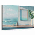 Minimalist Ocean View Window Wall Art - Calm Seascape Canvas Prints
