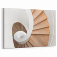 Elegant Wooden Spiral Staircase Art - Architectural Wall Decor Prints