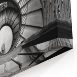 Architectural Spiral Staircase Art - Black and White Modern Wall Decor