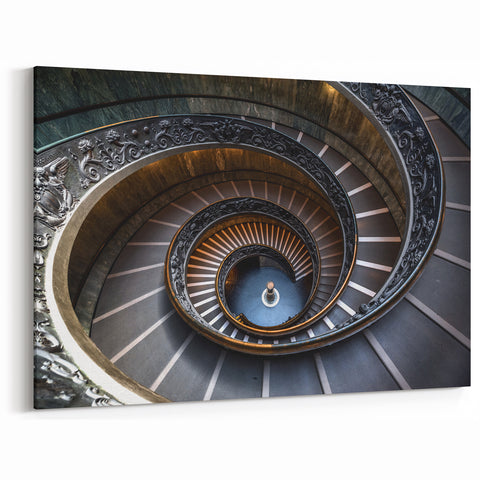 Ornate Spiral Staircase Art - Elegant Architectural Wall Decor Prints