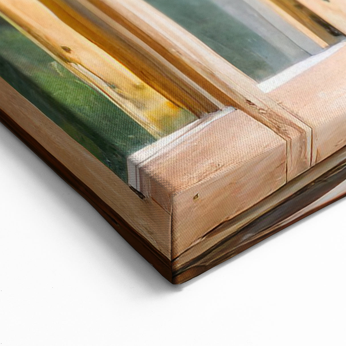 Serene Forest View Through Rustic Window – Scenic Canvas Art Print