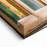 Serene Forest View Through Rustic Window – Scenic Canvas Art Print