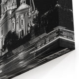 Illuminated Grand Palace at Night Black and White Wall Art