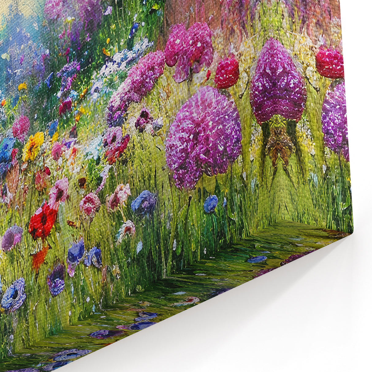 Tranquil Wisteria Garden Wall Art - Beautiful Garden Landscape Print