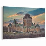 Majestic Sunset Over Historical Palace Canvas Wall Art