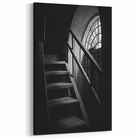 Moody Staircase Photography - Black and White Architectural Wall Art