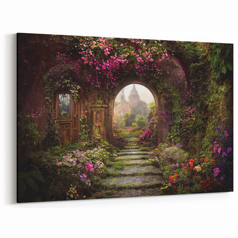 Mystical Garden Arch Wall Art - Enchanting Garden Landscape Print