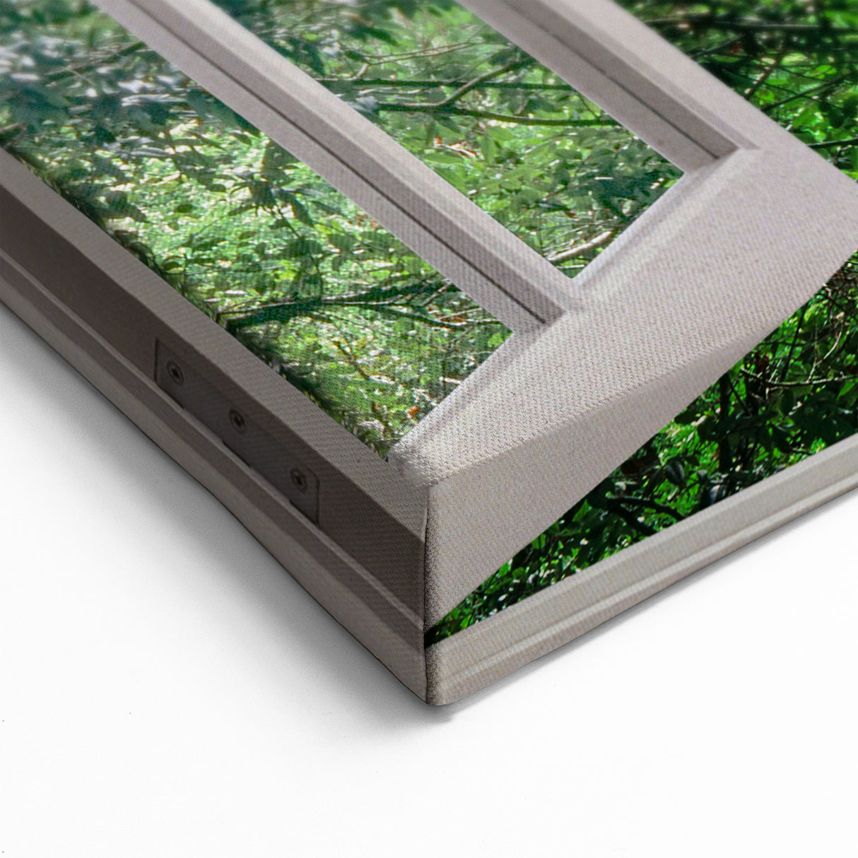 Waterfall View Through Window – Nature-Inspired Scenic Canvas Wall Art