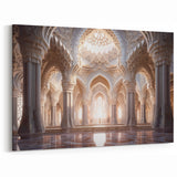 Intricate Sunlit Palace Interior with Arched Columns Wall Art