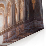 Intricate Sunlit Palace Interior with Arched Columns Wall Art