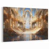 Majestic Sunlit Grand Palace Interior Canvas Wall Art